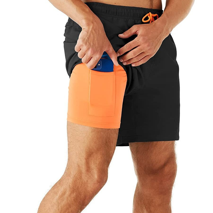 Anti-Embarrassment Quick-Dry Solid-Color Shorts