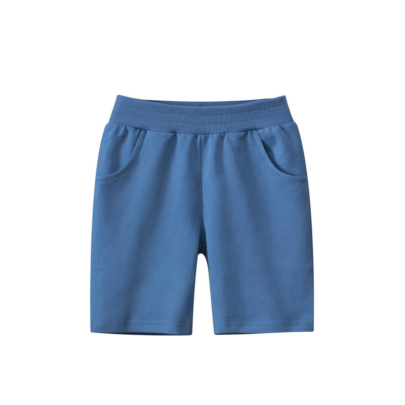Fashionable Solid-Colored Cropped Pants For Boys