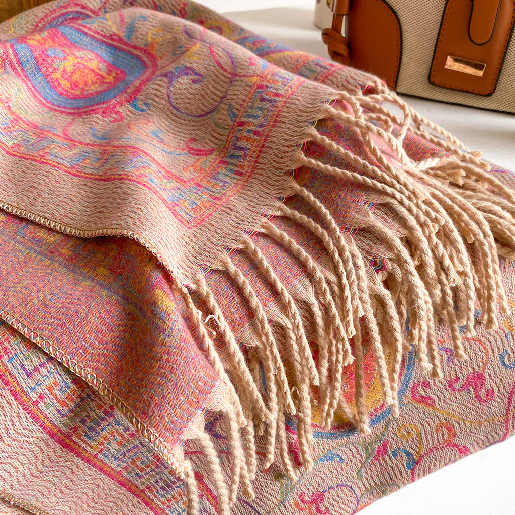 New Cashmere-look Scarf With A Cashew Patternperfect For Staying Warm In Air-conditioned Rooms Or As A Stylish Outer Layer