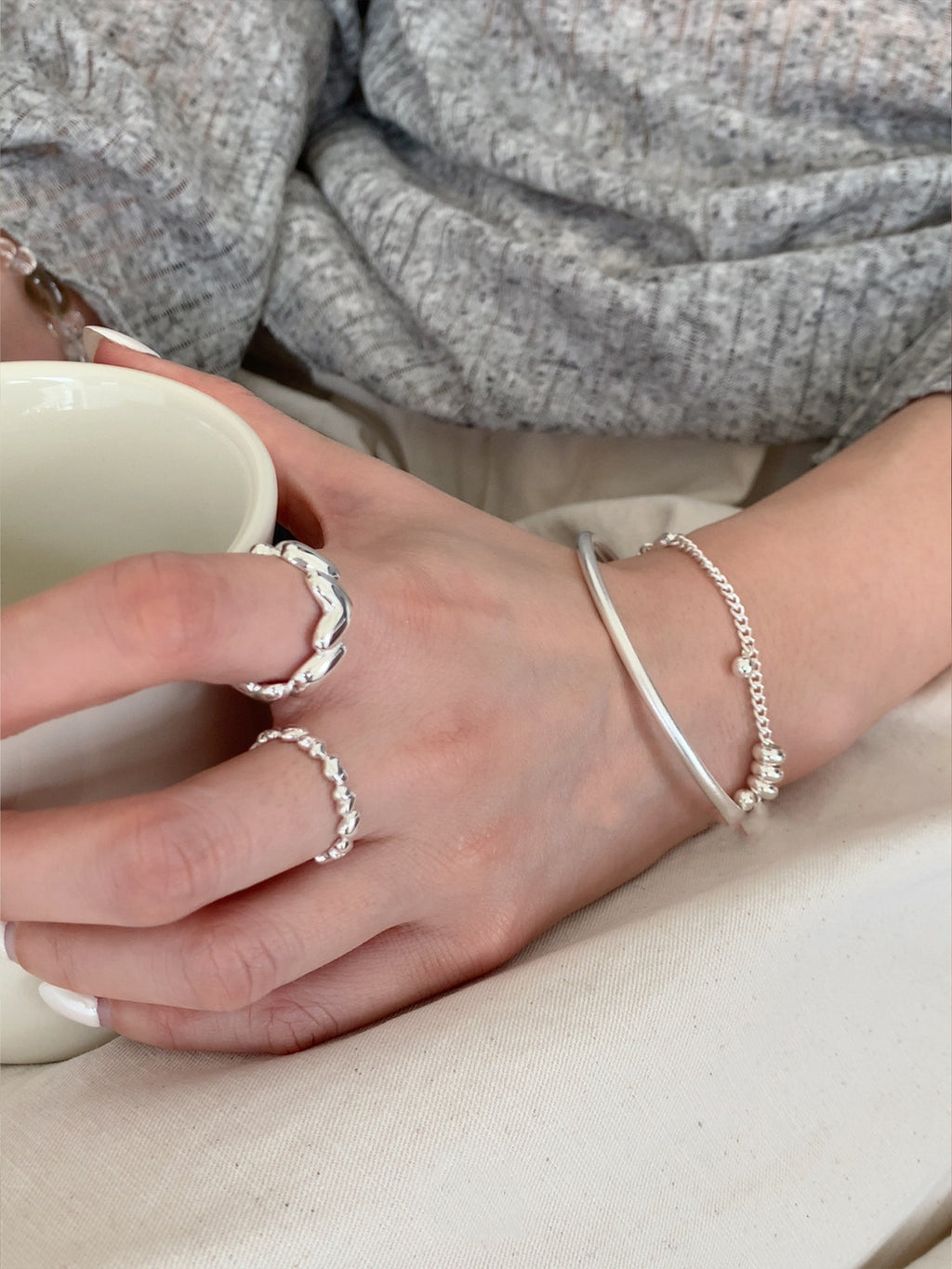 Sweet Heart Stackable Ring For Women, Irregular Unique Heart Shape Adjustable Open Finger Ring, Trendy Forest Style Boho Index Ring Gift