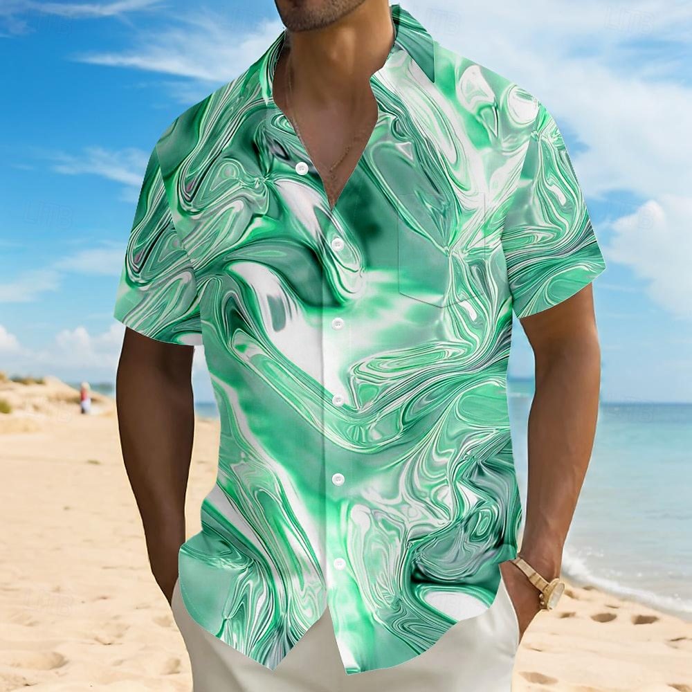 Men's Summer New Coconut Tree Print Shirt