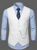 Men's Single-Breasted Suspender Suit Vest