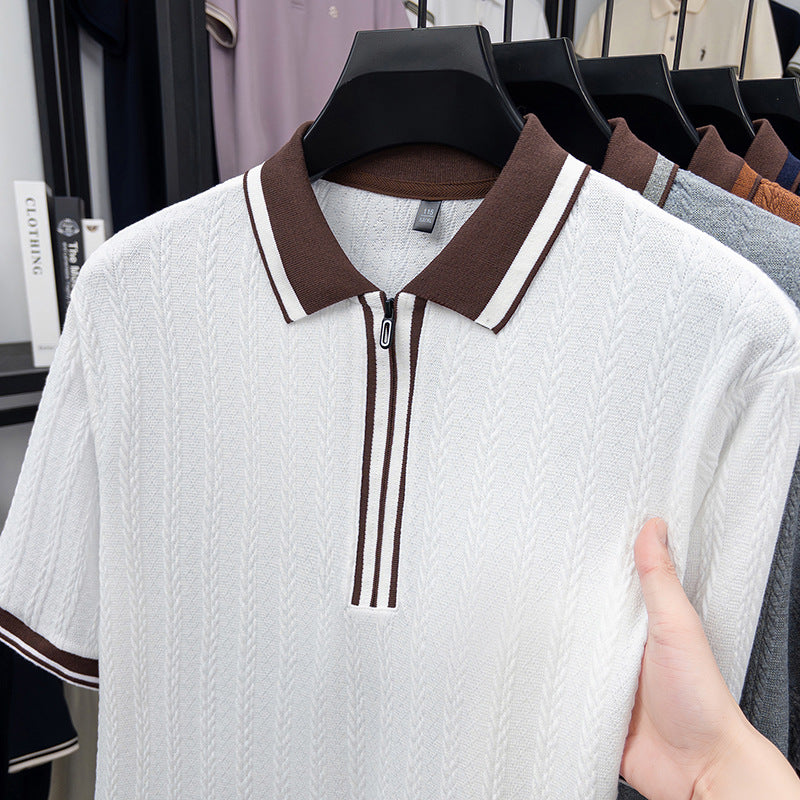 Men's Lapel Collar Short-Sleeve T-Shirt