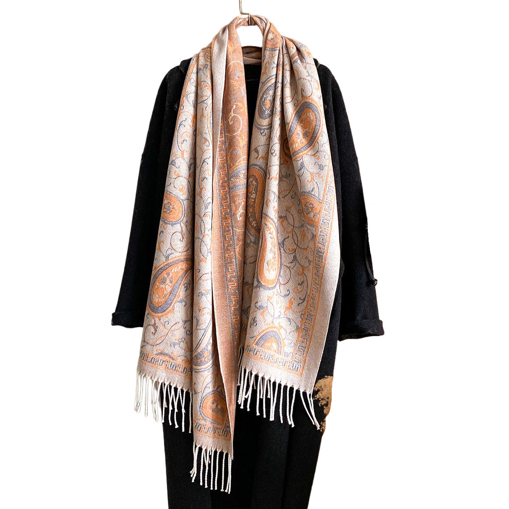 New Cashmere-look Scarf With A Cashew Patternperfect For Staying Warm In Air-conditioned Rooms Or As A Stylish Outer Layer