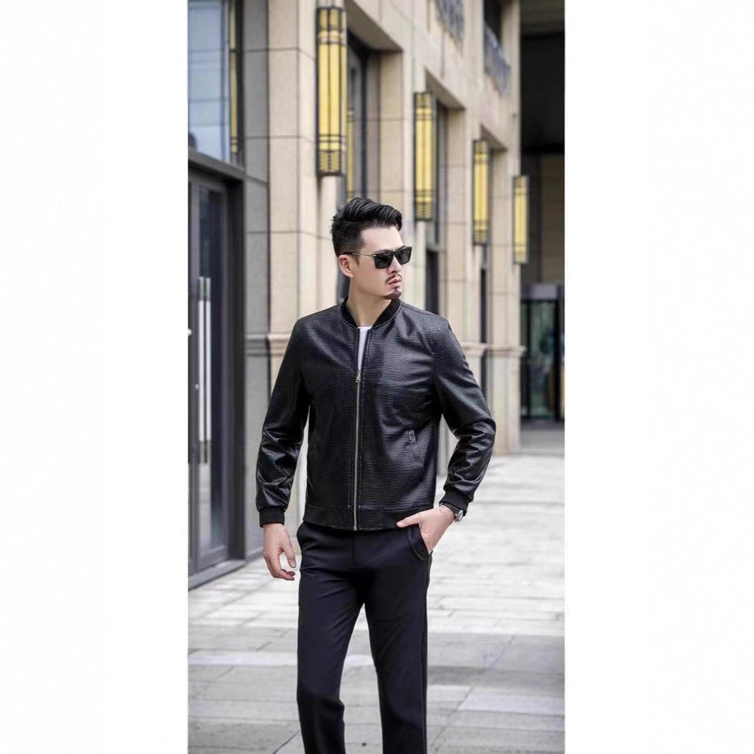 Ice Crack Pattern Fleece Lined New Mens Jacket