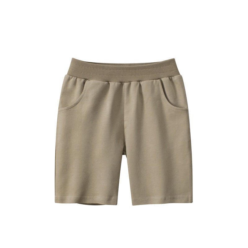 Fashionable Solid-Colored Cropped Pants For Boys