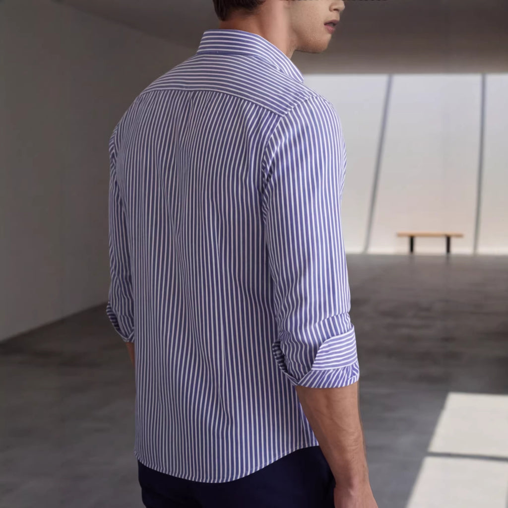Men's Long-sleeve Striped Base-layer Shirt