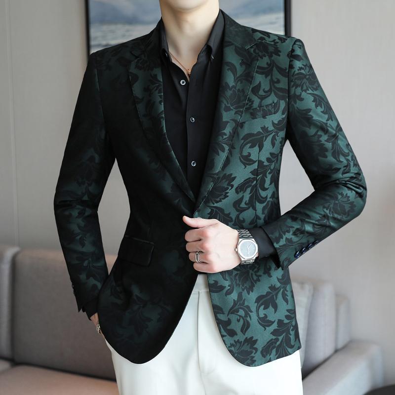 SpringSummer Mens New Solid-Colored Slim-Fit Suit Jacket