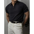Men's Summer Short-Sleeve Simple Solid-Color Slim-Fit Knit Shirt