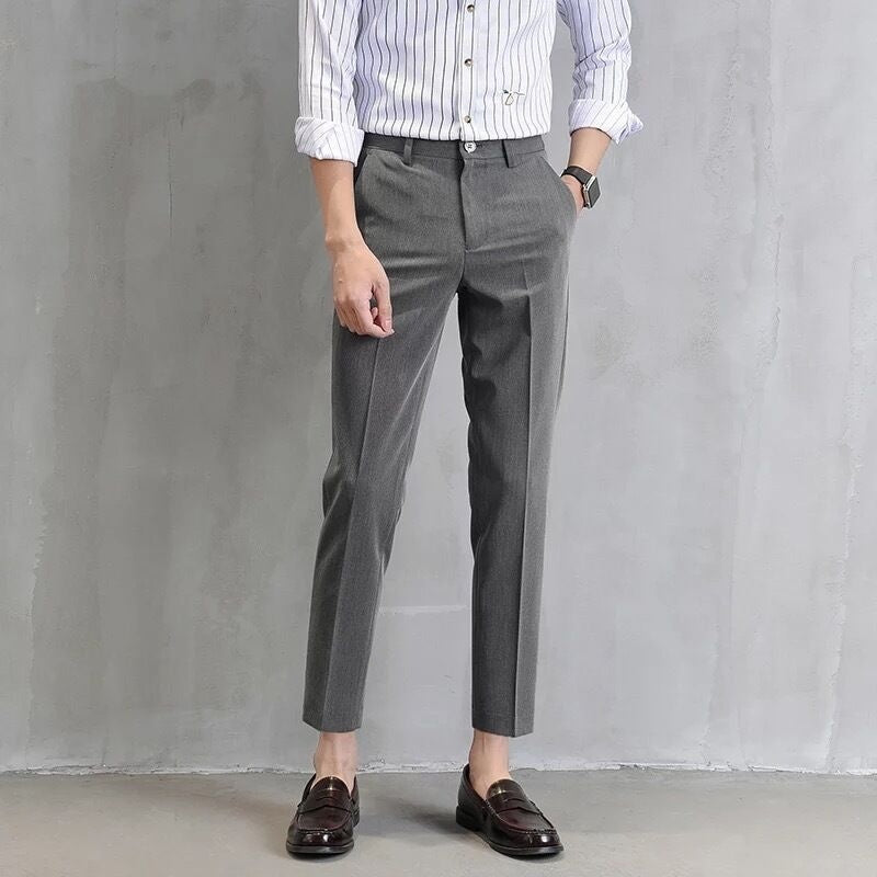 Cropped Suit Pants For Men Slim-fit With A Tapered Leg