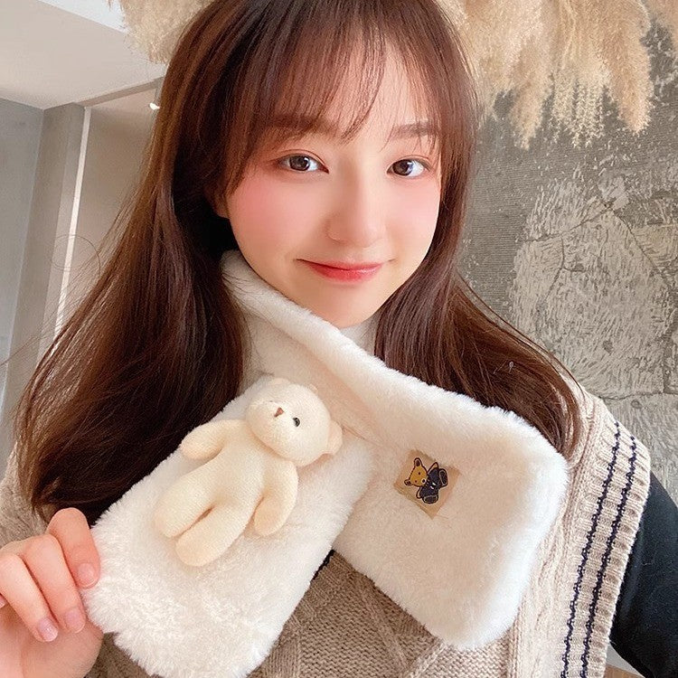 Versatile Cartoon Solid-Color Scarf
