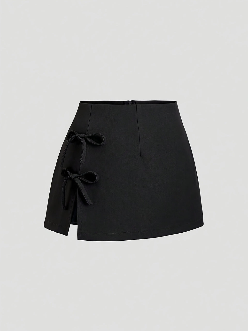 Bow-tied Sexy Slit A-line Mini Skirt