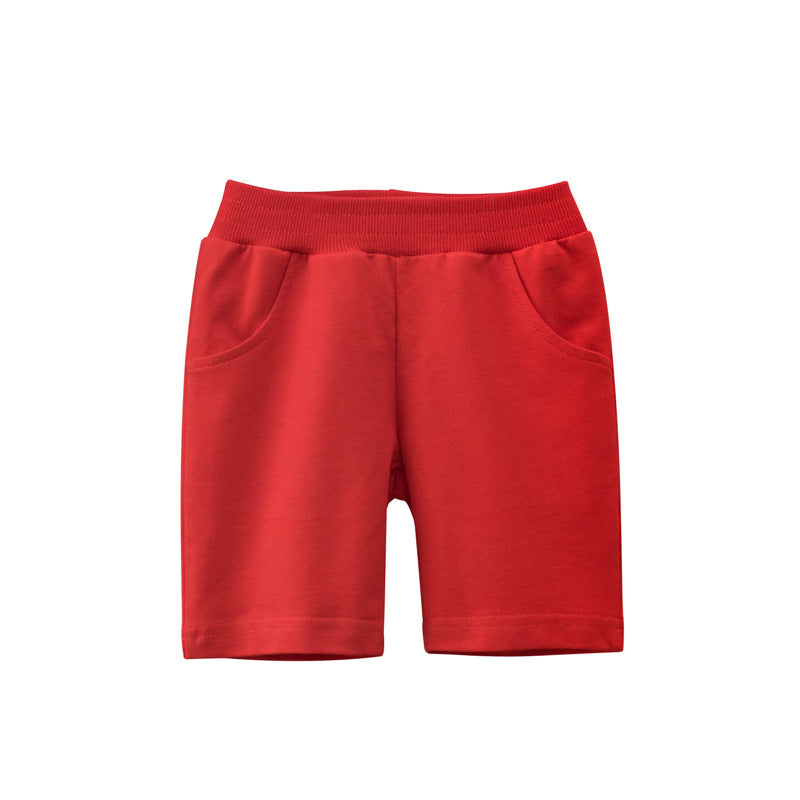 Fashionable Solid-Colored Cropped Pants For Boys