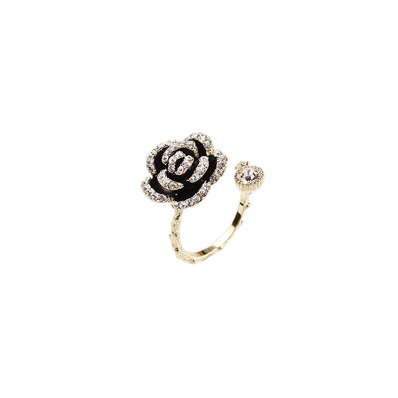 Retro-style Chic Jewelry Rhinestone-encrusted Ring