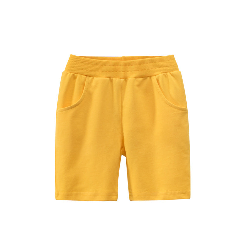 Fashionable Solid-Colored Cropped Pants For Boys